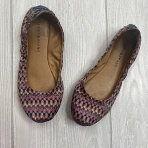 Lucky Brand Women's Echo 2 Boho Patterned Slip On Ballet Flats Size 8.5